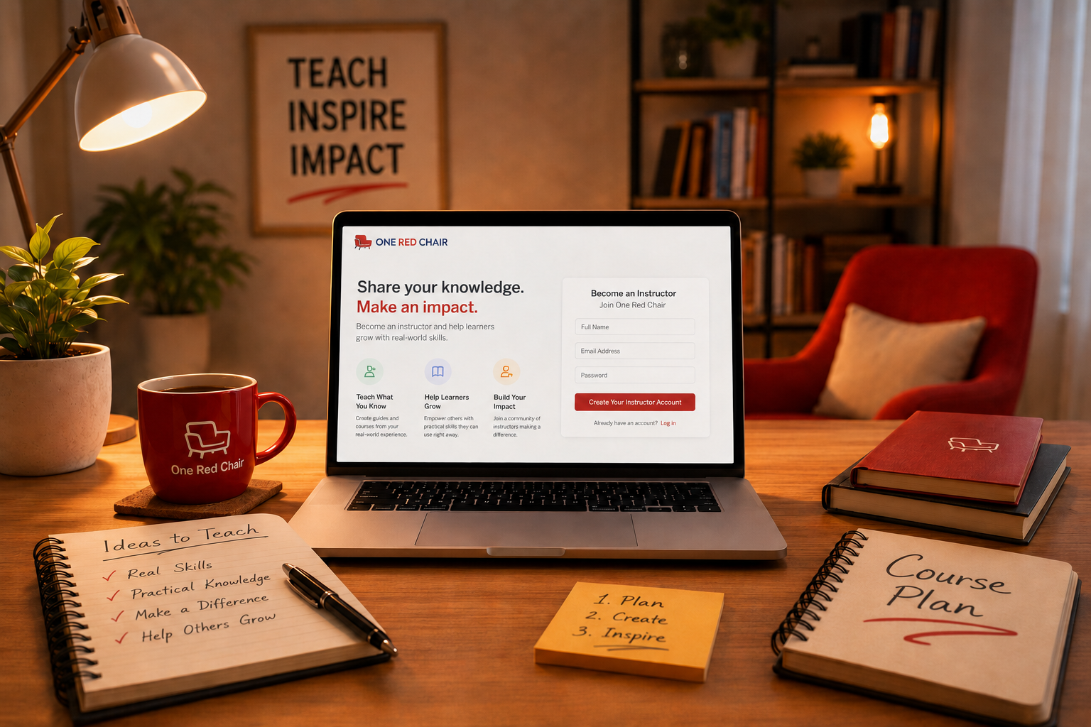 Become a instructor on One Red Chair